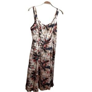 Hearts & Roses Bird Floral Swing Dress Fit‎ and Flare Rockabilly Cream Multi 6